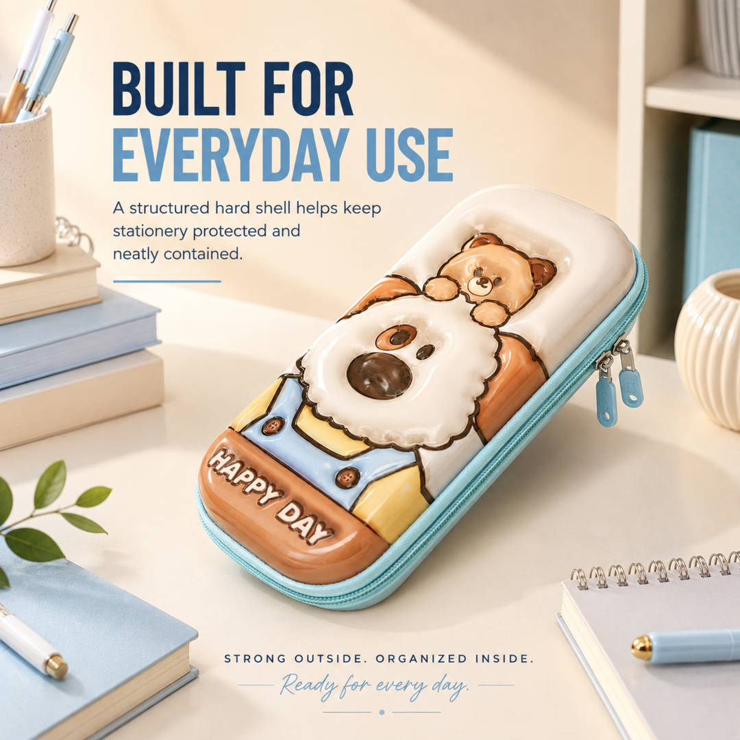 Pencil Case Large Capacity Durable Zipper Pencil Pouch Portable Stationery Organizer Multi-Purpose Pen Holder Bag for School Office Travel
