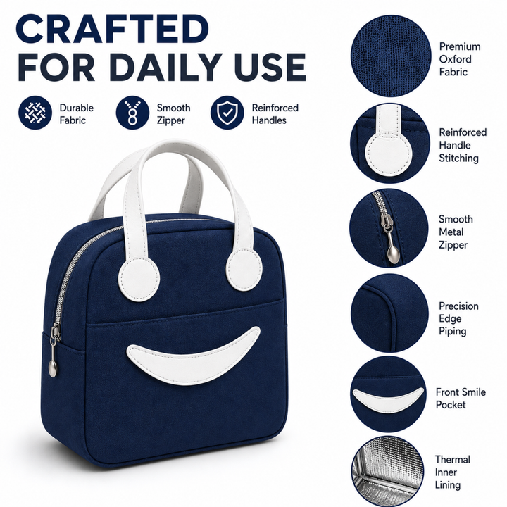 Insulated Lunch Bag, Reusable Thermal Lunch Tote with Zipper Closure, Lightweight Lunch Box Carry Bag for Office, School, Travel, Picnic, Work and Daily Meal Storage