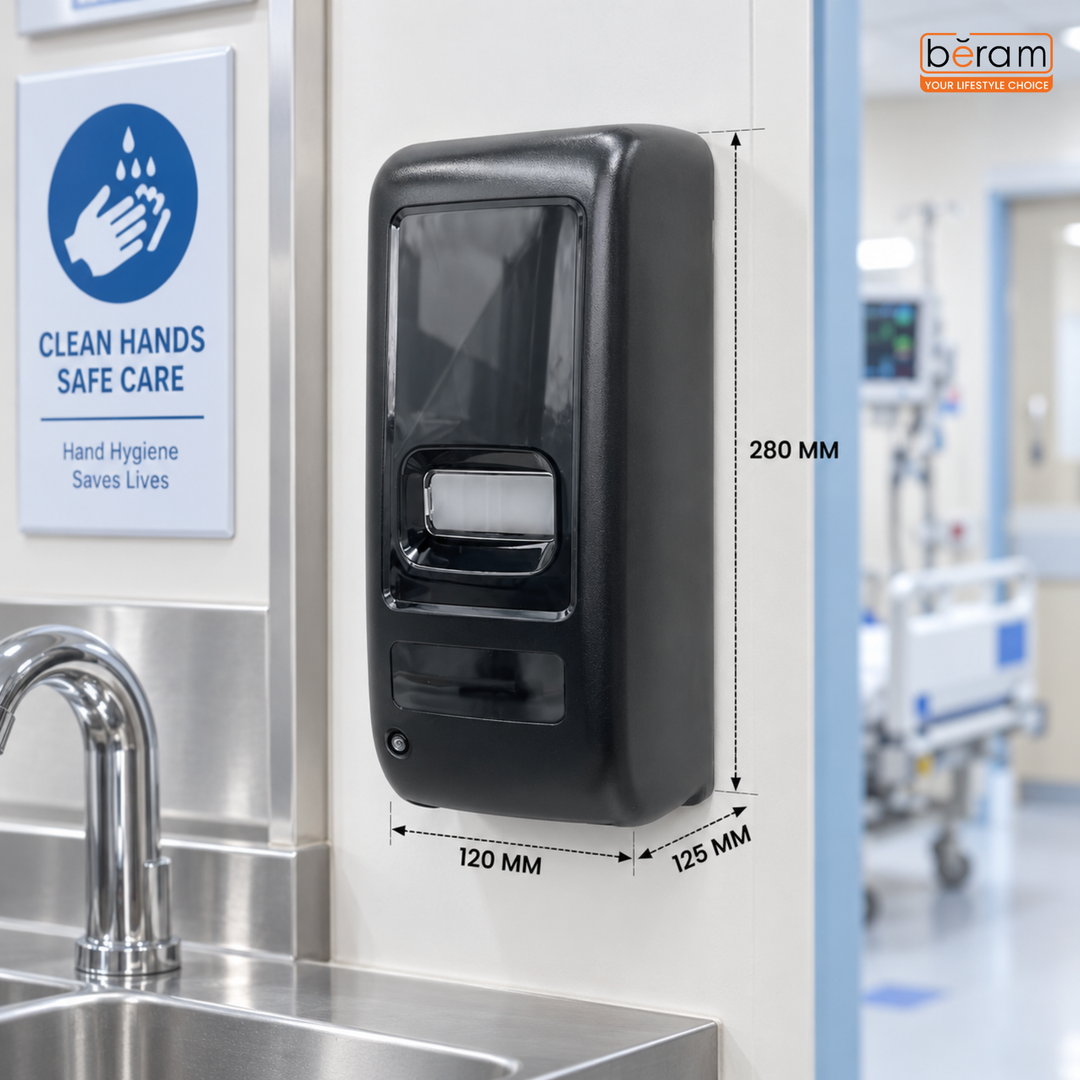 Beram 1000ML Automatic Soap Dispenser Wall Mounted Touchless Hand Sanitizer & Liquid Soap Dispenser Battery Operated Refillable Commercial Dispenser for Bathroom Kitchen Office