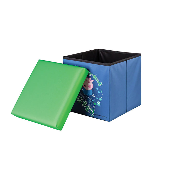 Hasbro Peppa Pig Kids’ Storage Ottoman – Foldable Storage Box with Padded Lid, Durable and Easy Assembly, Ideal for Toy and Stuffed Animal Storage, Supports Up to 60kg Seat Weight, Fun Peppa Pig Design, 3-Year Warranty