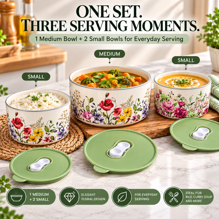 Ceramic Bowl Set Premium Porcelain Storage and Serving Bowls Microwave and Dishwasher Safe Soup Rice Snack Cereal Meal Prep Bowls Modern Kitchen Food Container Set