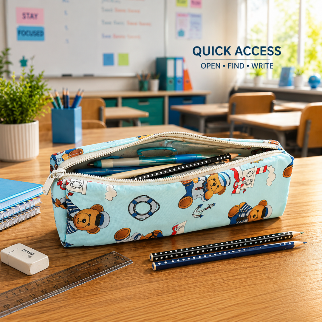Pencil Pouch, Multipurpose Zipper Pouch for Stationery, Pens, Pencils, School Supplies, Office Essentials and Everyday Organization