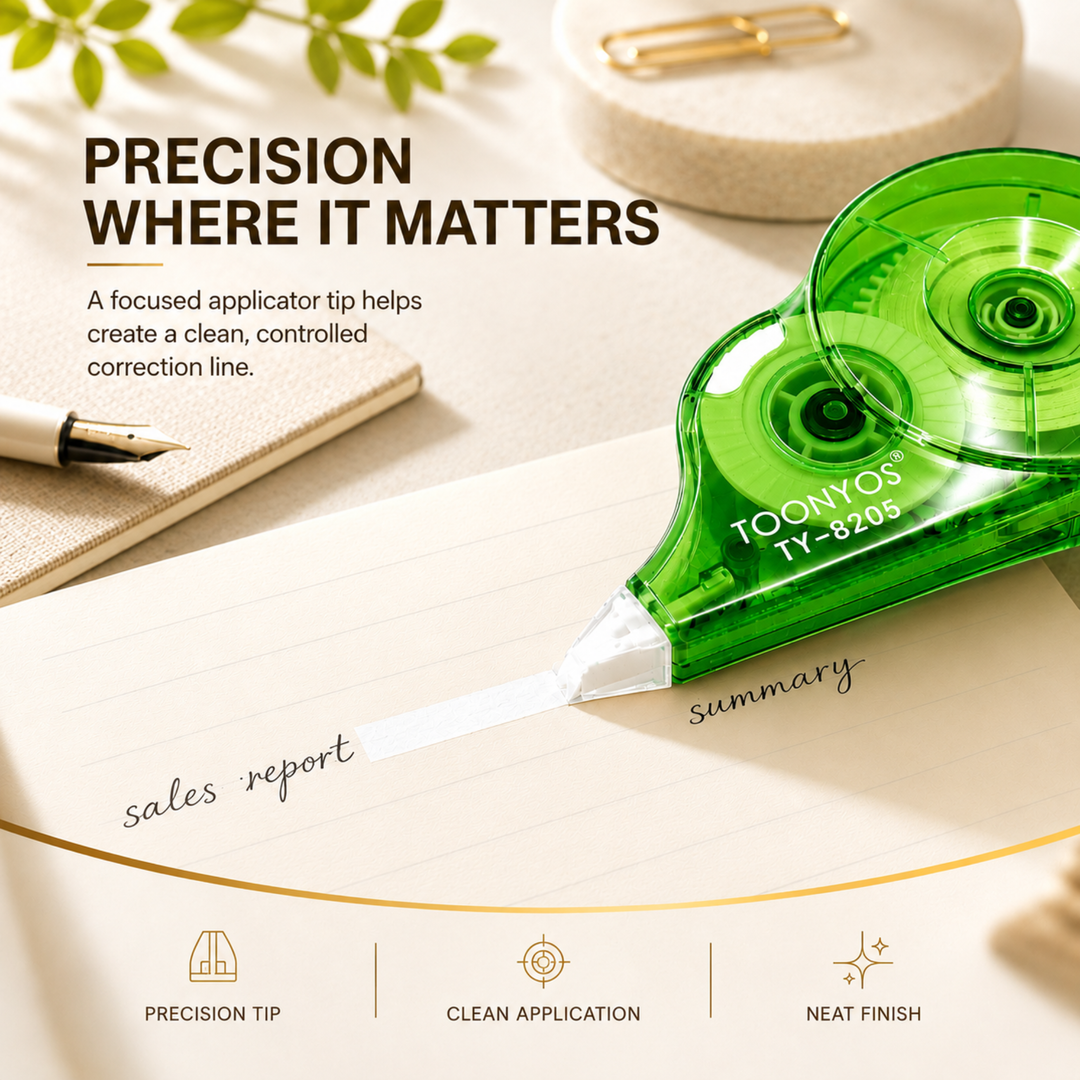 Correction Tape, Quick Dry White-Out Tape Roller, Smooth Writing Correction Tape for School, Office, Notes, Documents, Journaling and Everyday Writing