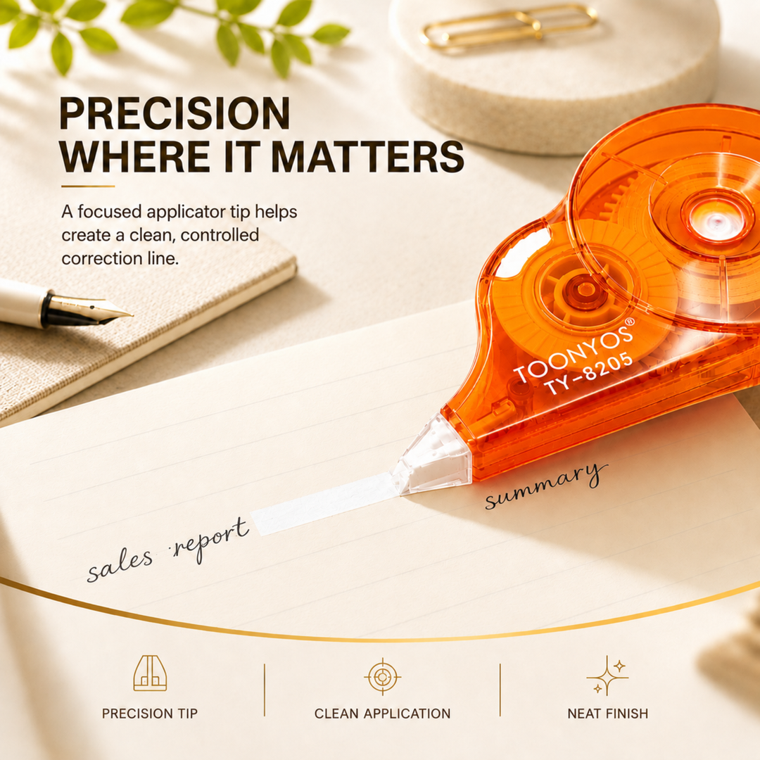 Correction Tape, Quick Dry White-Out Tape Roller, Smooth Writing Correction Tape for School, Office, Notes, Documents, Journaling and Everyday Writing