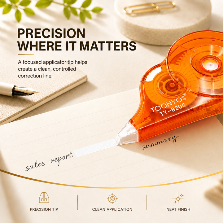 Correction Tape, Quick Dry White-Out Tape Roller, Smooth Writing Correction Tape for School, Office, Notes, Documents, Journaling and Everyday Writing