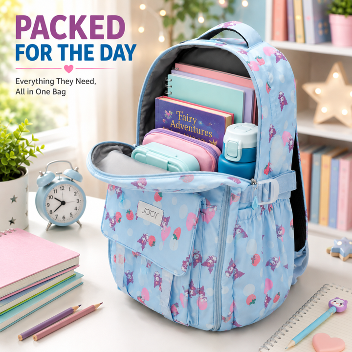 Berry Pop School Bag, Lightweight Backpack with Multiple Compartments, Front Utility Pocket, Side Bottle Pockets & Adjustable Padded Shoulder Straps