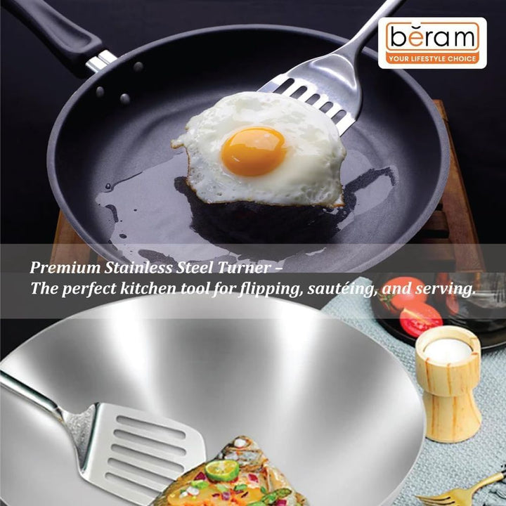BERAM Honor Cooking Utensils Set 304 Stainless Steel 6 Pieces Soup Spoon Spatula Slotted Turner Rice Scoop Pasta Server Skimmer Food Grade Kitchen Tools