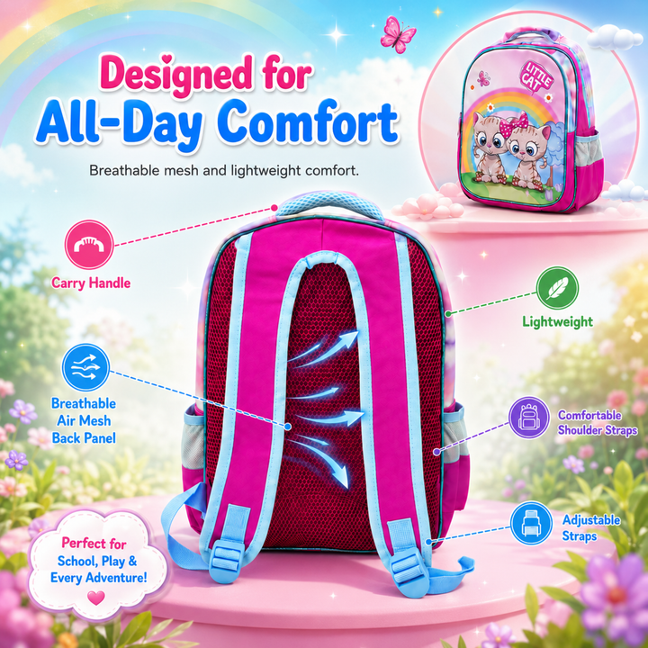14 Inch School Backpack with Spacious Compartments | Lightweight Durable Water-Resistant Bag | Ergonomic Shoulder Straps, Multi-Pocket Storage for Daily Use, Travel & Office