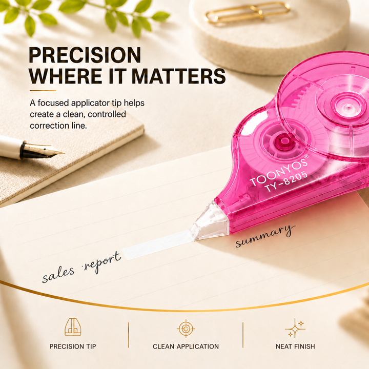 Correction Tape, Quick Dry White-Out Tape Roller, Smooth Writing Correction Tape for School, Office, Notes, Documents, Journaling and Everyday Writing