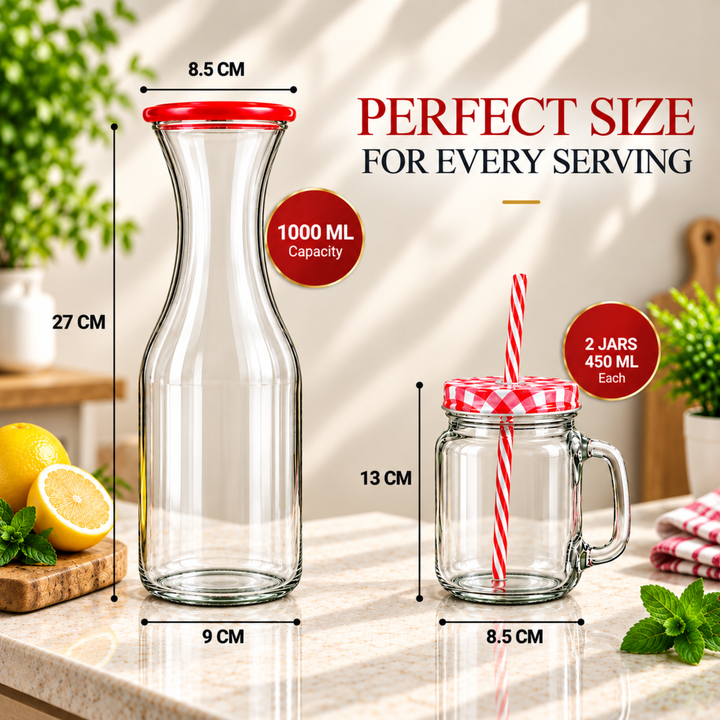 7 Piece Glass Drink Set with Pitcher and 6 Glasses, 11 OZ Drinking Tumblers, Clear Textured Glass Water Juice Beverage Serving Set with Lid, Dishwasher Safe for Home Dining Parties