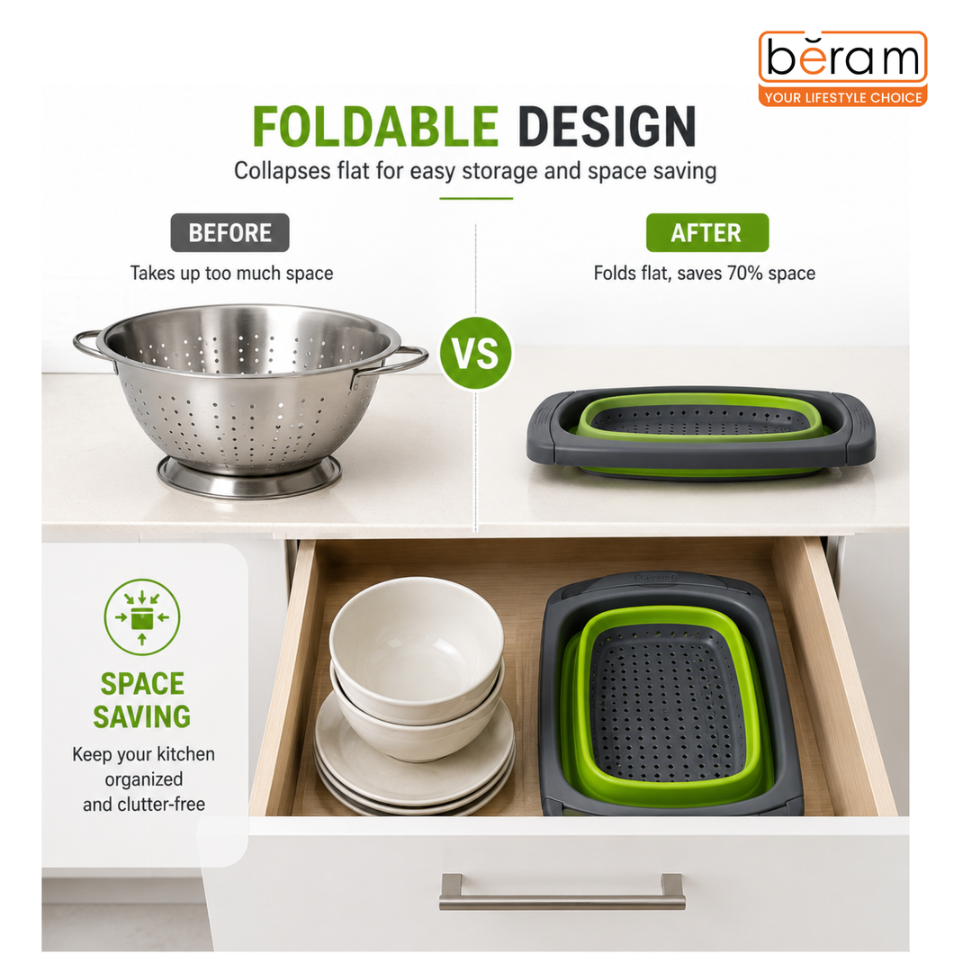 Collapsible Colander with Extendable Handles