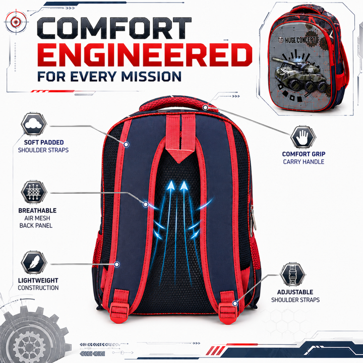 Vehicle Theme School Backpack, Large Capacity Lightweight Durable School Bag with Multiple Compartments, Side Bottle Pockets, Student Backpack for School, Travel & Everyday Use