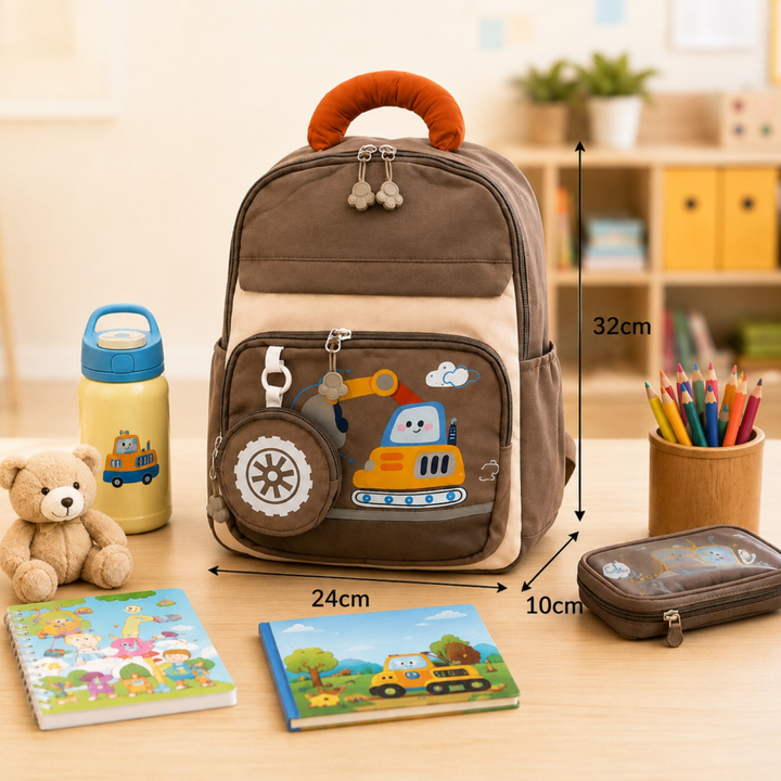 Cute Cartoon School Backpack with Mini Zip Pouch, Lightweight Student Book Bag, Multi Pocket School Backpack with Adjustable Shoulder Straps, Large Capacity Backpack for School & Daily Use