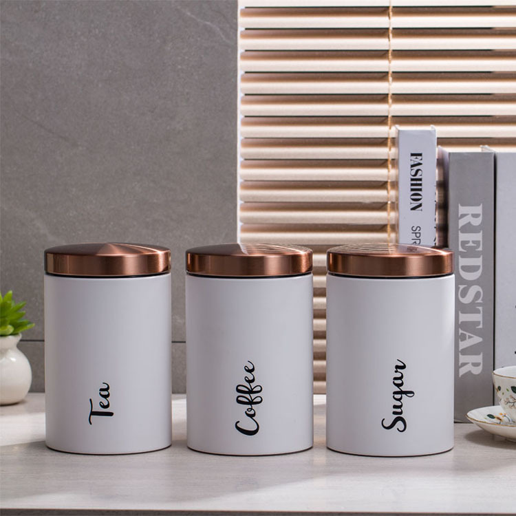 BERAM Tea Sugar Coffee Container Set Airtight Kitchen Storage Container with Lid Home and Kitchen Stylish Storage Container Jar for Sugar Tea and Coffee Home Improvement Essentials