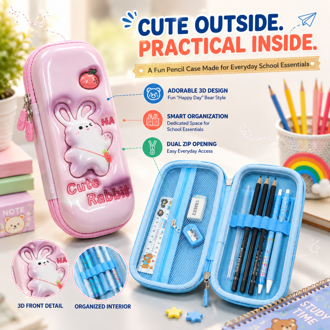 Pencil Case Large Capacity Durable Zipper Pencil Pouch Portable Stationery Organizer Multi-Purpose Pen Holder Bag for School Office Travel