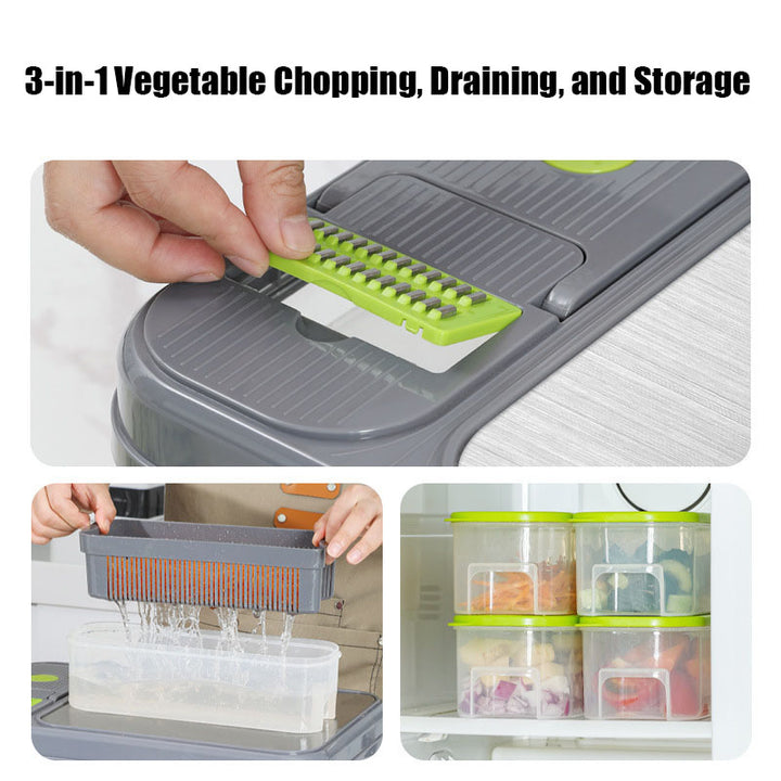 BERAM 12 in 1 Multifunctional Vegetable Cutter & Slicer Mandoline Vegetable Chopper Onion & Potato Cutter Salad Maker & Food Processor for Home Kitchen