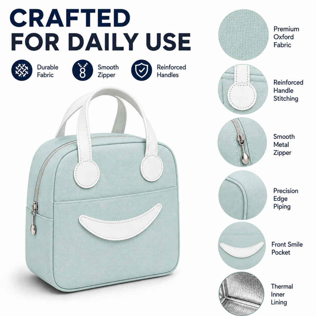 Insulated Lunch Bag, Reusable Thermal Lunch Tote with Zipper Closure, Lightweight Lunch Box Carry Bag for Office, School, Travel, Picnic, Work and Daily Meal Storage