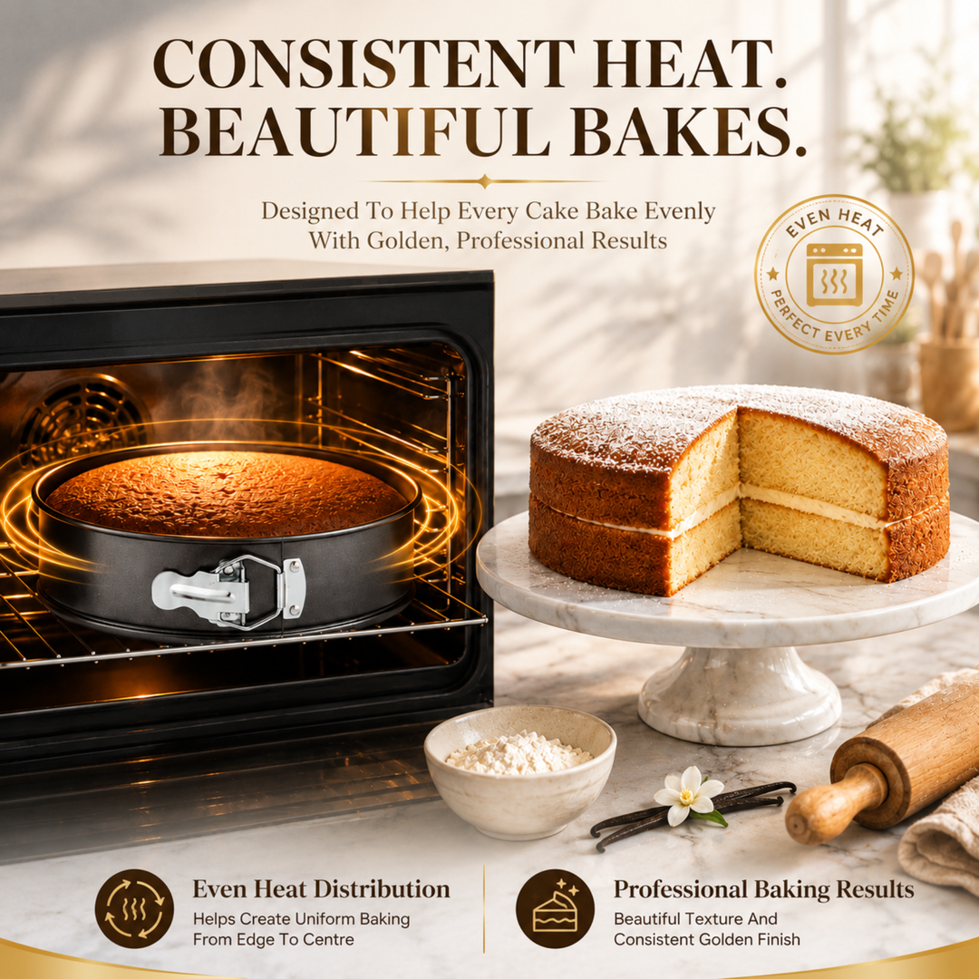 3 Piece Springform Cake Pan Set, Non Stick Carbon Steel Baking Tins with Removable Bottom & Quick Release Latch, Round 26cm Square 28cm Heart 24cm Bakeware for Cheesecake Pizza Cake Baking
