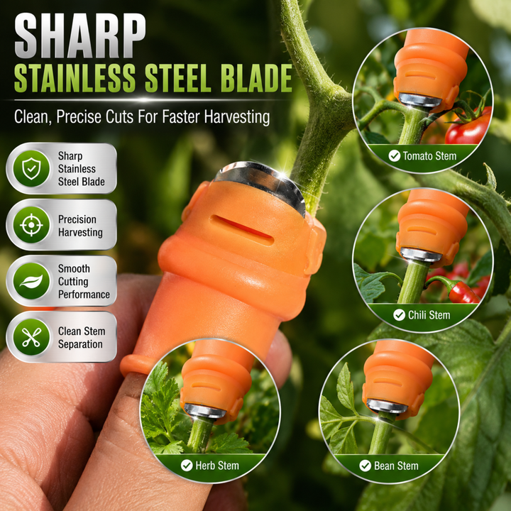BERAM Silicone Thumb Knife Finger Protector, Garden Harvesting Tool for Vegetable Picking,Fruit Harvesting, Plant Pruning & Cutting, Adjustable Finger Blade for Gardening, Farming & Outdoor Use