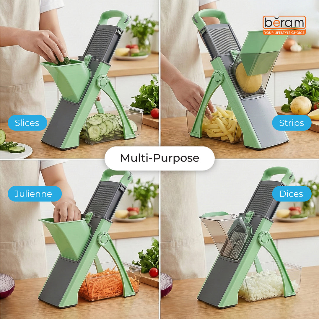BERAM Manual Vegetable Cutter Slicer & Chopper Multipurpose Mandoline Slicer for Onion Potato all over vegetable Salad & Food Prep Kitchen Tools & Gadgets Home & Kitchen Accessories