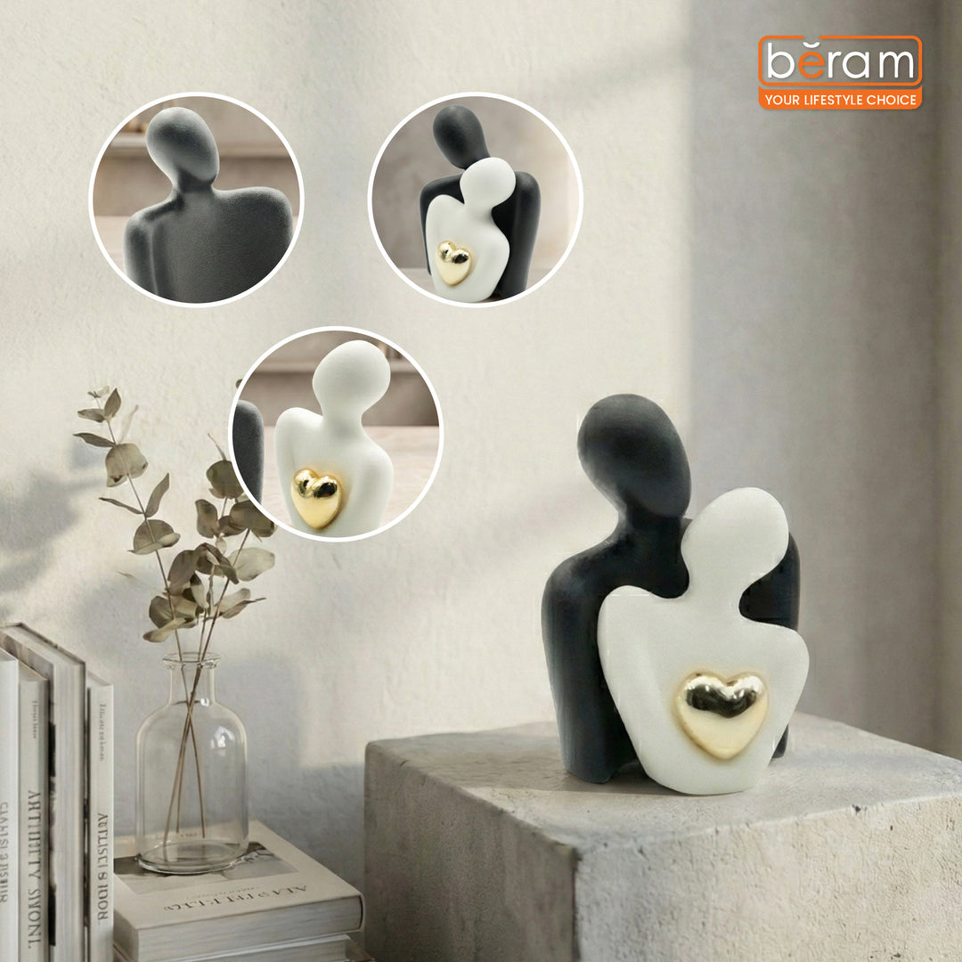 BERAM Cherished Hearts for Men & Women Unisex Romantic Heart lamp Sculpture Gift Modern Resin Décor for Couples Anniversary Wedding Valentine’s Day Home & Office Decoration