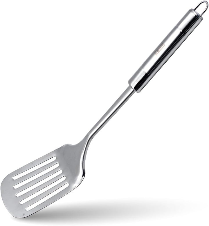 BERAM Stainless Steel Cooking Utensils Set – 6-Piece Kitchen Tool Set with Pasta Server Turner Spatula Skimmer Rice Scoop & Soup Ladle – Durable Matte Silver Cookware Utensils