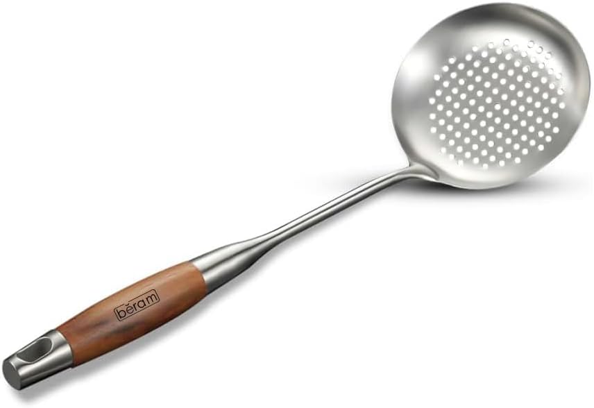Beram Stainless Steel Wooden Spatula Durable 304 Food-Grade Spatula with Ergonomic Wooden Handle, Heat-Resistant and Rust-Proof, Ideal for Cooking, Stir-Frying, Mixing, and Serving.