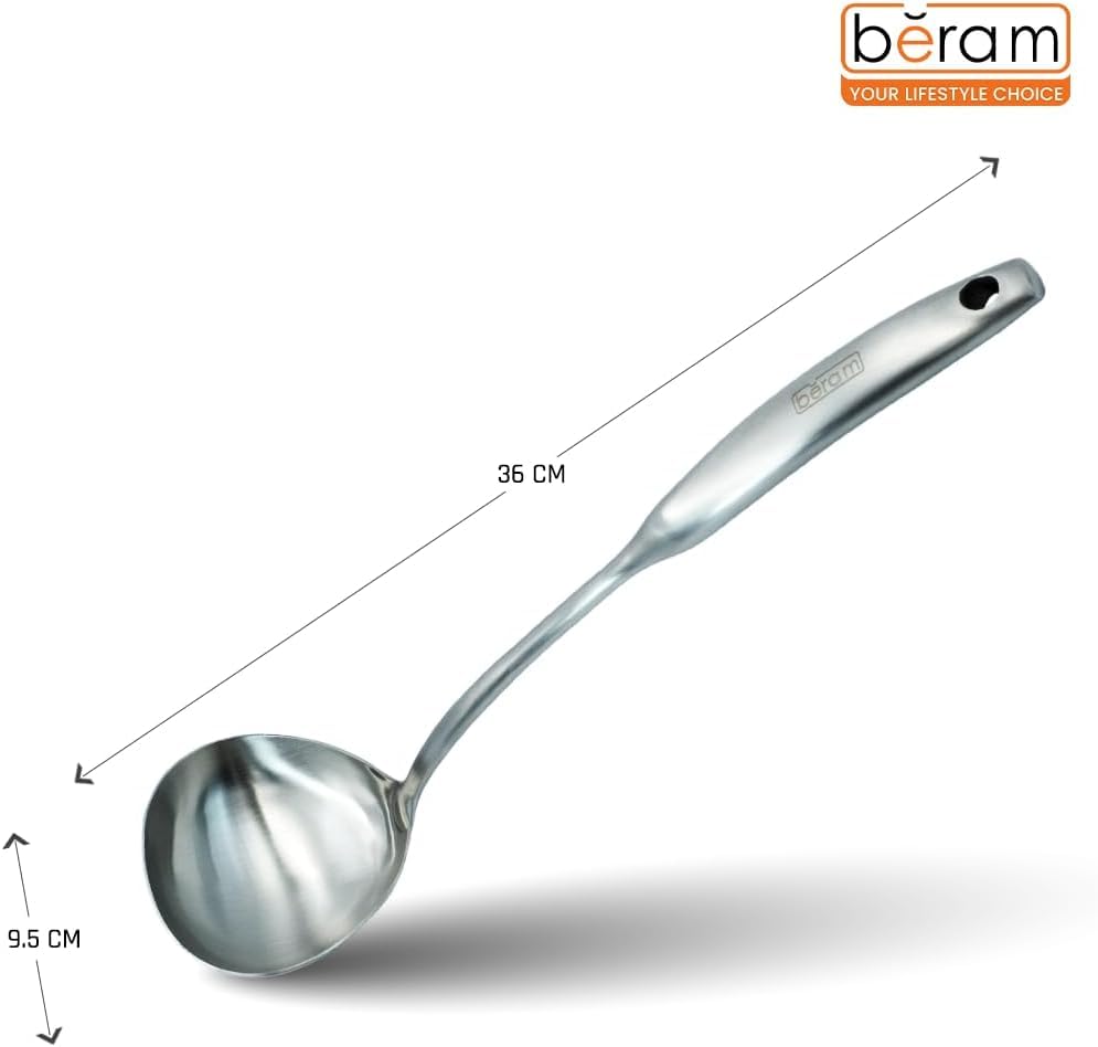 BERAM Elegant Hollow Handles Stainless Steel Cooking Utensils Set 6 Pieces Spatula Turner Rice Scoop Pasta Server Skimmer Soup Ladle Kitchen Tools for Daily Use Daily Use Cookware Set 304