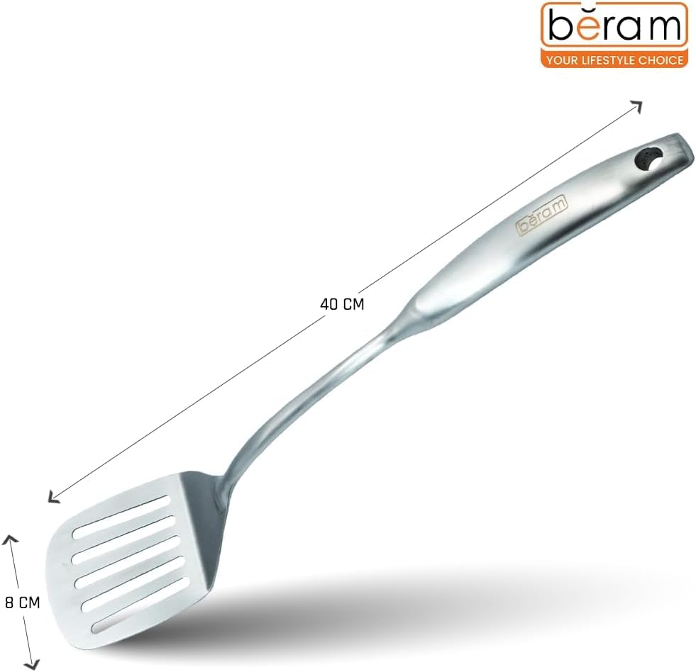 BERAM Elegant Hollow Handles Stainless Steel Cooking Utensils Set 6 Pieces Spatula Turner Rice Scoop Pasta Server Skimmer Soup Ladle Kitchen Tools for Daily Use Daily Use Cookware Set 304