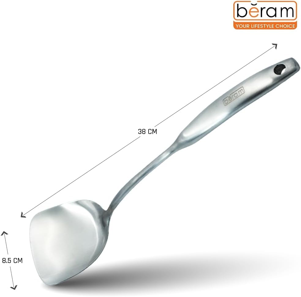 BERAM Elegant Hollow Handles Stainless Steel Cooking Utensils Set 6 Pieces Spatula Turner Rice Scoop Pasta Server Skimmer Soup Ladle Kitchen Tools for Daily Use Daily Use Cookware Set 304