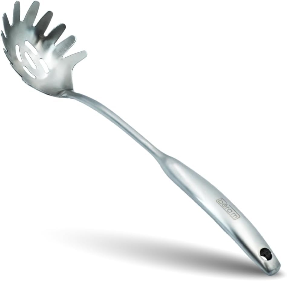 BERAM Elegant Hollow Handles Stainless Steel Cooking Utensils Set 6 Pieces Spatula Turner Rice Scoop Pasta Server Skimmer Soup Ladle Kitchen Tools for Daily Use Daily Use Cookware Set 304