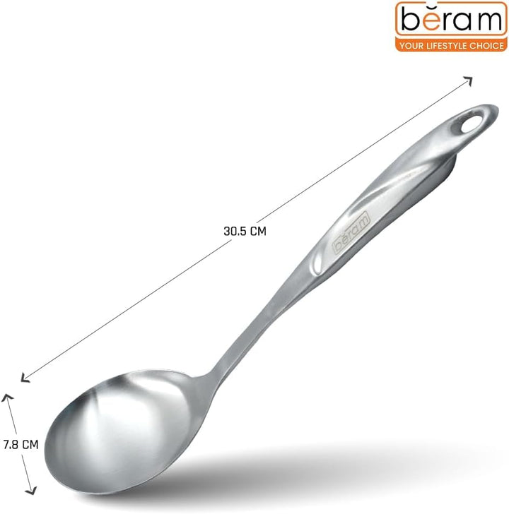 BERAM Cooking Utensils Set S-Shaped 304 Stainless Steel Silverware Cookware Set Includes Spatula Skimmer Soup Ladle Turner Pasta Server Rice Scoop with Multipurpose Stand