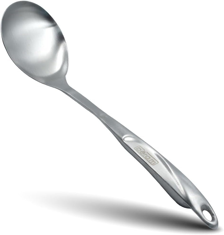 BERAM Cooking Utensils Set S-Shaped 304 Stainless Steel Silverware Cookware Set Includes Spatula Skimmer Soup Ladle Turner Pasta Server Rice Scoop with Multipurpose Stand