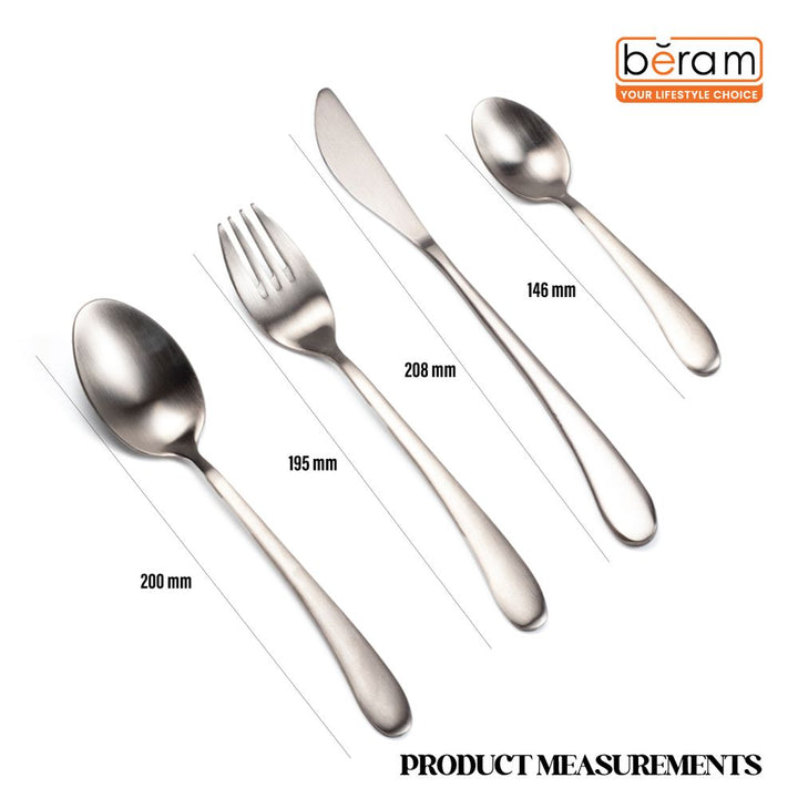 BERAM Elegant Silverware Cutlery Set, Elegant Stainless Steel, 18/10 Grade Kitchen Utensils Set, Tableware Set for Home, Restaurants