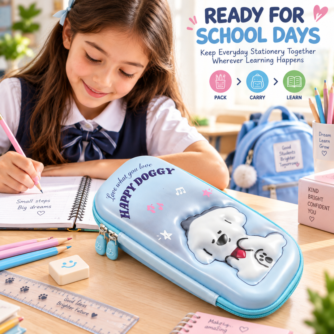 Pencil Case Large Capacity Durable Zipper Pencil Pouch Portable Stationery Organizer Multi-Purpose Pen Holder Bag for School Office Travel
