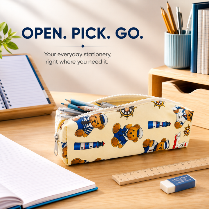 Pencil Pouch, Multipurpose Zipper Pouch for Stationery, Pens, Pencils, School Supplies, Office Essentials and Everyday Organization