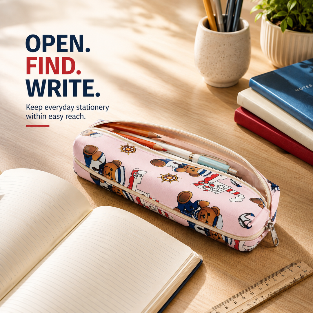 Pencil Pouch, Multipurpose Zipper Pouch for Stationery, Pens, Pencils, School Supplies, Office Essentials and Everyday Organization