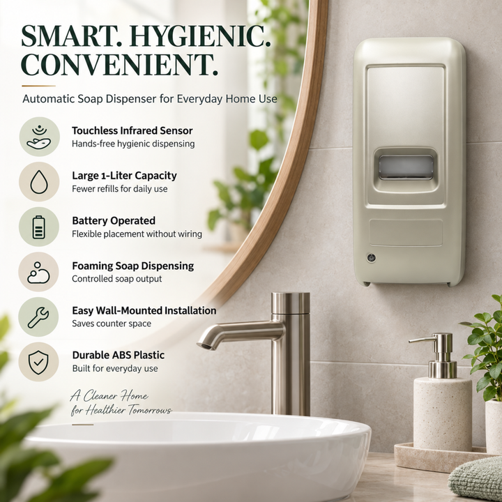 Beram 1000ML Automatic Soap Dispenser Wall Mounted Touchless Hand Sanitizer & Liquid Soap Dispenser Battery Operated Refillable Commercial Dispenser for Bathroom Kitchen Office