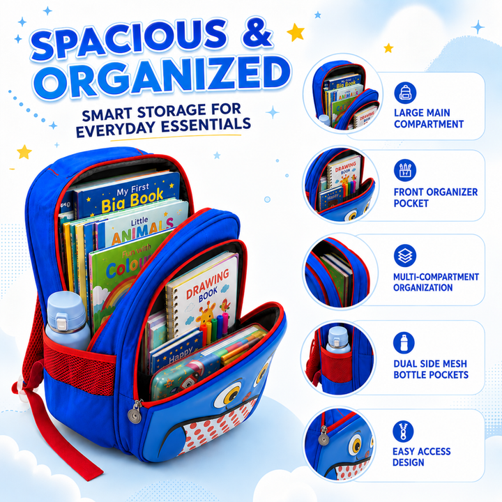 School Backpack Lightweight Large Capacity Multi Pocket Bookbag Adjustable Padded Shoulder Straps Water Resistant Everyday Backpack Study Travel Outdoor Activities Daily Use