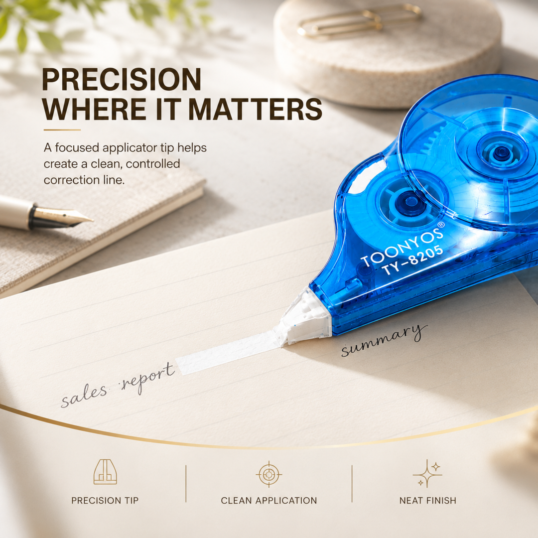 Correction Tape, Quick Dry White-Out Tape Roller, Smooth Writing Correction Tape for School, Office, Notes, Documents, Journaling and Everyday Writing