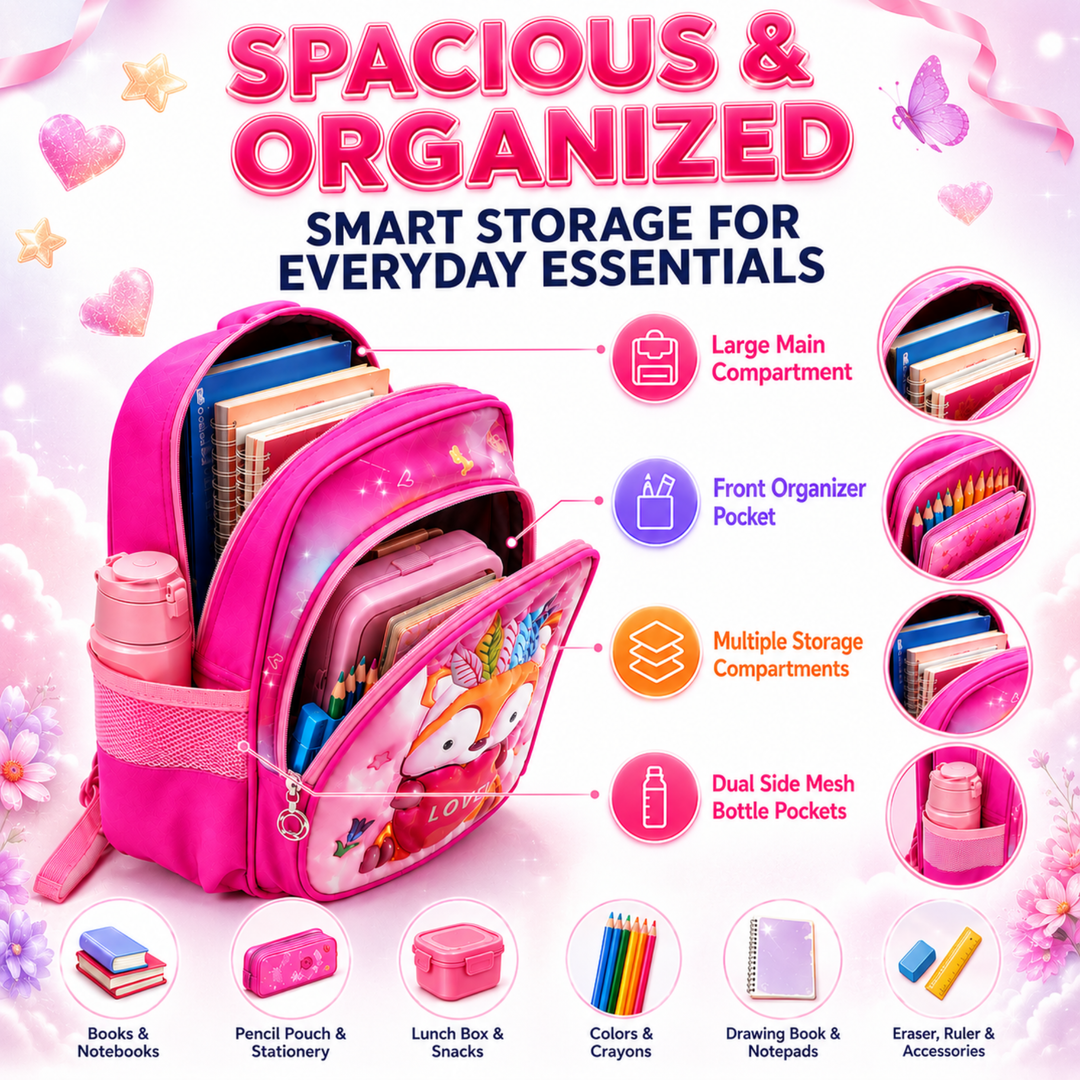 School Backpack Lightweight Large Capacity Multi Pocket Bookbag Adjustable Padded Shoulder Straps Water Resistant Everyday Backpack Study Travel Outdoor Activities Daily Use