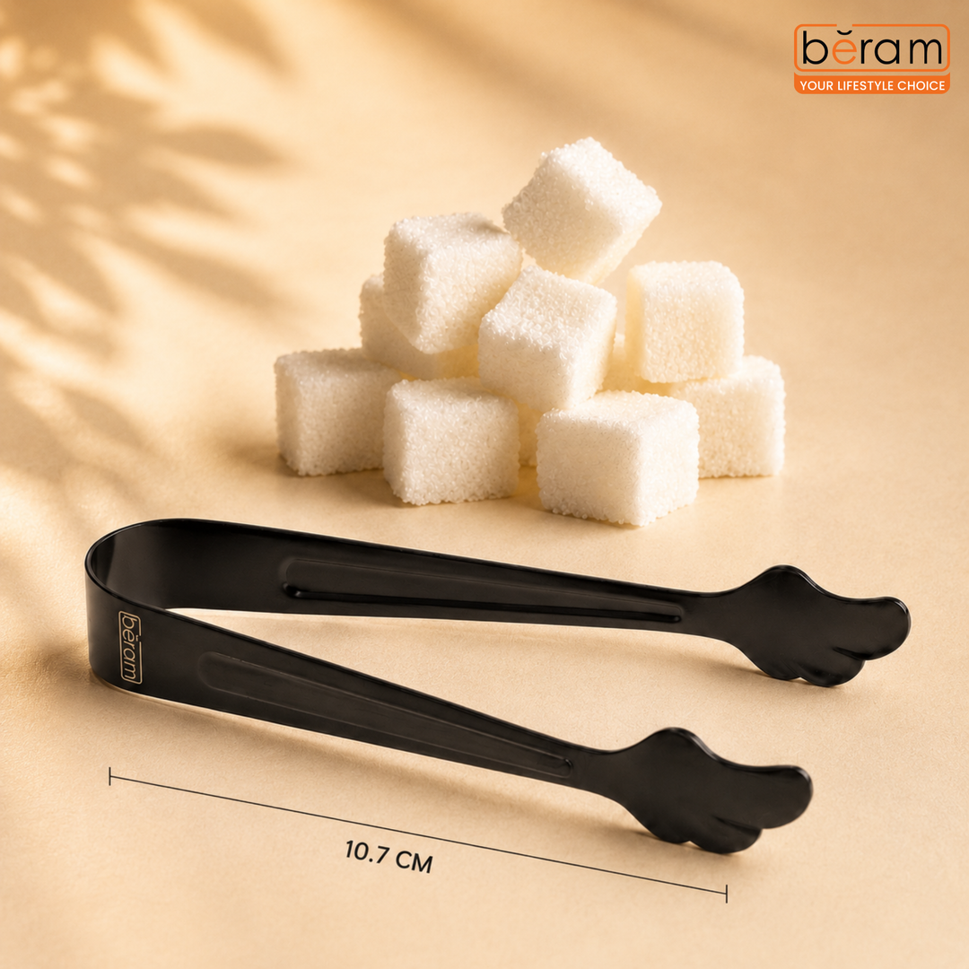 Beram Sugar Tong – Stainless Steel Mini Tongs for Sugar Cubes Ice Snacks & Tea Parties – Durable Rust-Resistant Leaf Design