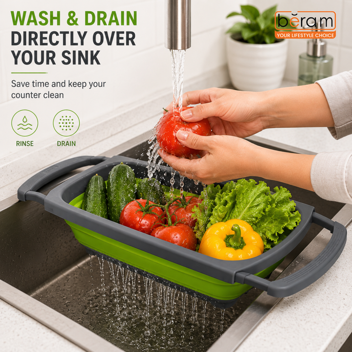 Collapsible Colander with Extendable Handles