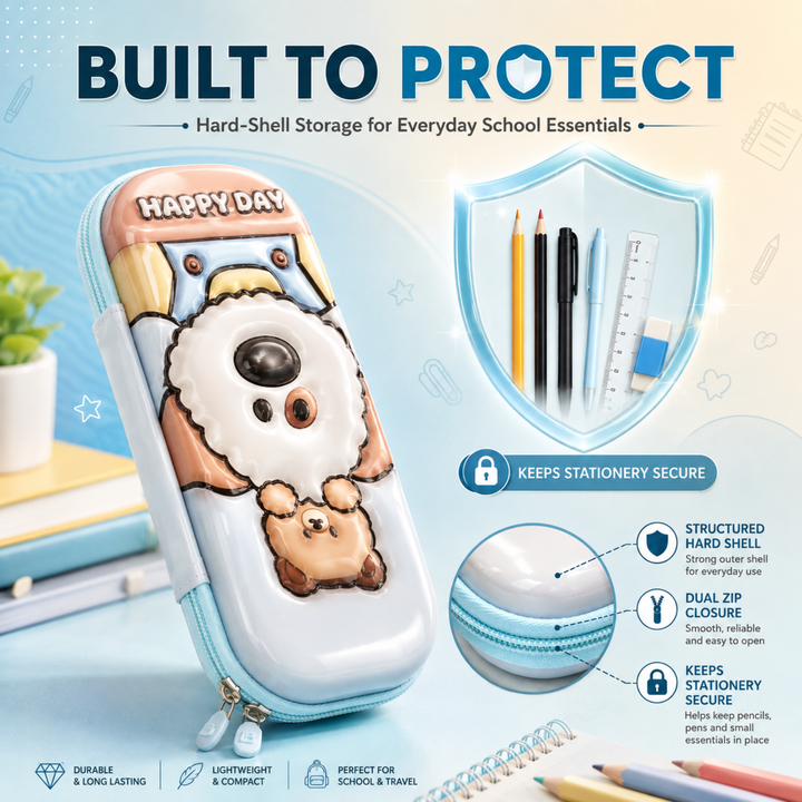 Pencil Case Large Capacity Durable Zipper Pencil Pouch Portable Stationery Organizer Multi-Purpose Pen Holder Bag for School Office Travel