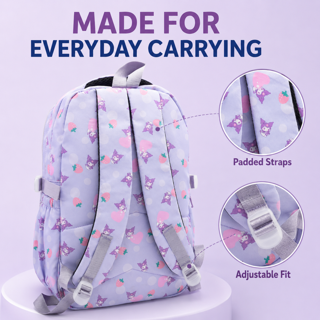 Berry Pop School Bag, Lightweight Backpack with Multiple Compartments, Front Utility Pocket, Side Bottle Pockets & Adjustable Padded Shoulder Straps