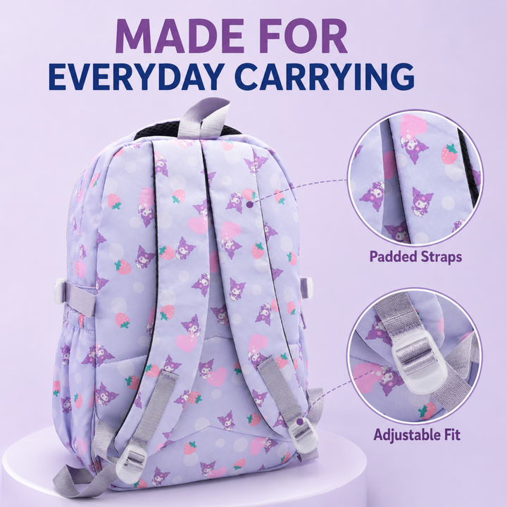 Berry Pop School Bag, Lightweight Backpack with Multiple Compartments, Front Utility Pocket, Side Bottle Pockets & Adjustable Padded Shoulder Straps