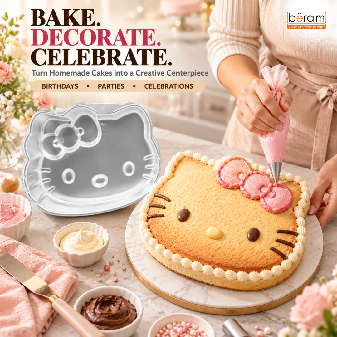 BERAM Non Stick Food Grade Aluminium Alloy Cake Mould Creative Shape Baking Pan for Birthday Party Christmas Kids Home Bakers Baking Lovers Decorating Essentials Baking Tools Kitchen Accessories Oven Safe Durable