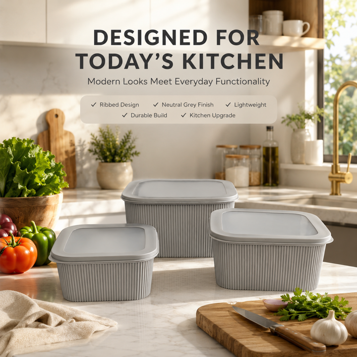 Storage Mixing Bowl Set with Lid BPA-Free Plastic Nesting Bowls for Kitchen Microwave & Dishwasher Safe Food Storage & Salad Prep Bowls (1.3L, 2.2L, 3.4L)