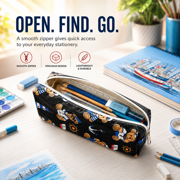 Pencil Pouch, Multipurpose Zipper Pouch for Stationery, Pens, Pencils, School Supplies, Office Essentials and Everyday Organization