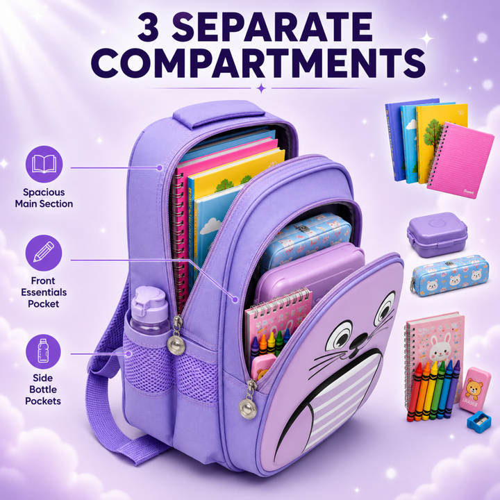 School Backpack Lightweight Large Capacity Multi Pocket Bookbag Adjustable Padded Shoulder Straps Water Resistant Everyday Backpack Study Travel Outdoor Activities Daily Use